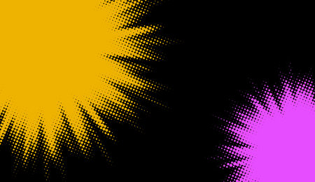 A bold halftone gradient blends from sunny yellow to vibrant magenta, creating a visually stimulating contrast perfect for eye-catching graphics.のイラスト素材