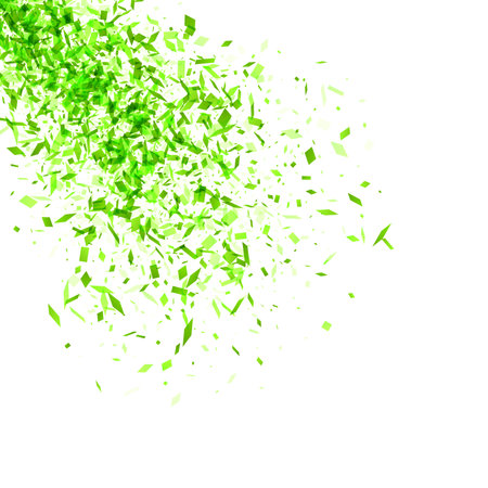 A full-frame background of vibrant green confetti shards, conveying a sense of festivity, growth, and natural energy, ideal for eco-friendly and celebratory themes.のイラスト素材