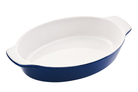 Empty oval baking dish for gratin, casserole, cut outの写真素材