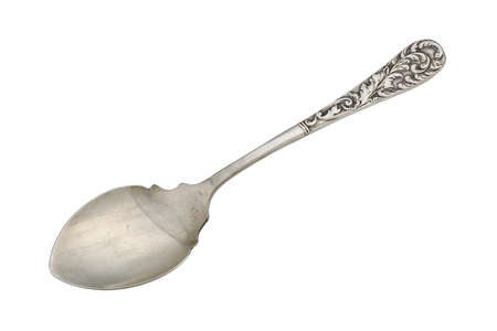 Metal dessert spoon, cut out, photo stackingの写真素材