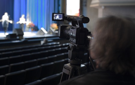 Professional digital video camera. tv camera in a concert hal. 
Digital TV cameraの写真素材