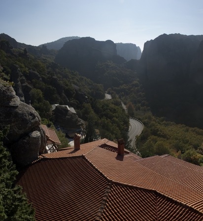 Orthodox monasteries are located on the tops of grandiose cliffs.の写真素材