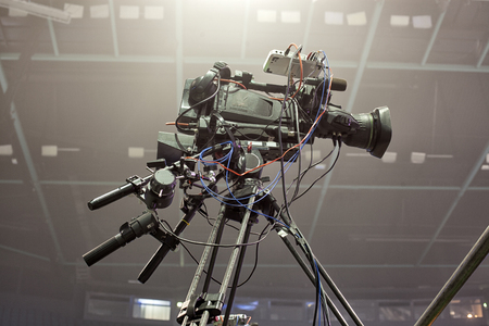 tv camera in a concert hal. Professional digital video camera.の写真素材