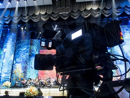 TV broadcast of the event from the concert hallの写真素材