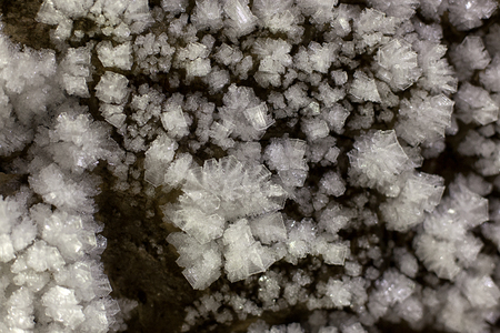 Water frozen ice macro background of solid crystals.
