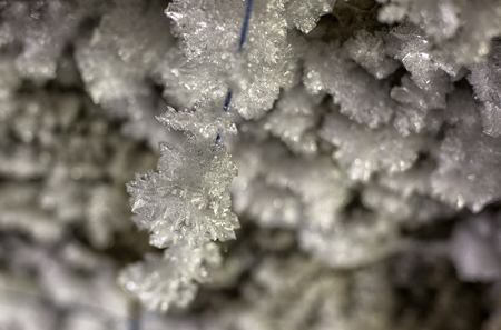 Water frozen ice macro background of solid crystals.の写真素材