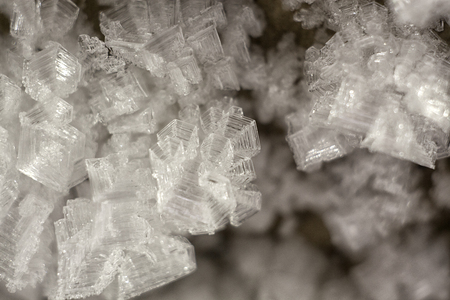 Water frozen ice macro background of solid crystals.の写真素材