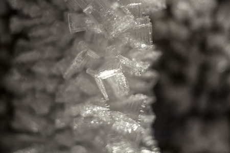 Water frozen ice macro background of solid crystals.の写真素材