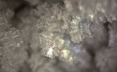 Water frozen ice macro background of solid crystals.