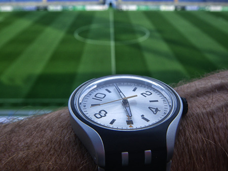 tv camera in the football stadium before the gameの写真素材