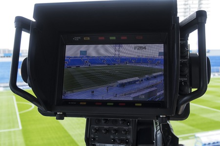 tv camera in the footballの写真素材