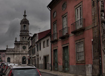 Architecture of the historic part of Braga, Portugal.の写真素材