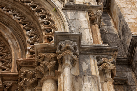 Architectural details of Batalha monastery, in Batalha, Portugal.の写真素材