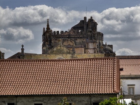 The Convent of the Order of Christ is a religious building and Roman Catholic building in Tomar, Portugal.の写真素材