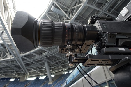 tv camera in the footballの写真素材