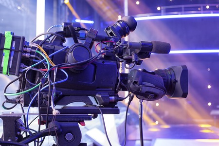 TV Professional digital video camera in a concert hall.