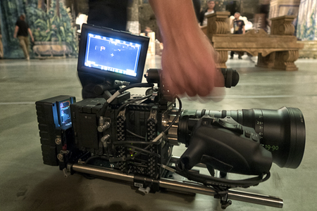 Television broadcast from the theater. Professional digital video camera.の写真素材