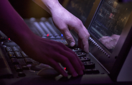 control panel for lighting equipment at the concert.の写真素材