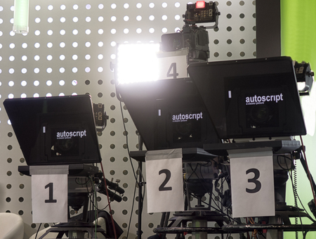 Professional digital video camera. cinematography in the pavilion.の写真素材