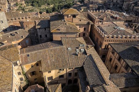 View of the beautiful city Siena in october, Italy.の写真素材