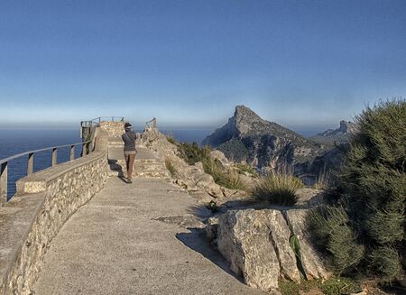 Island scenery, view of historic buildings, seascape panorama Majorca Spain, beautiful coast , Mediterranean Sea, Balearic Islands.の写真素材