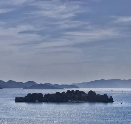 seascape panorama Marmaris inTurkey, beautiful coast , Mediterranean Sea