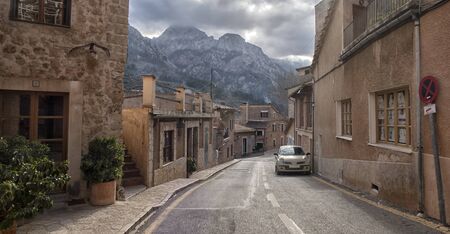 Island scenery, view of historic buildings, seascape panorama Majorca Spain, beautiful coast , Mediterranean Sea, Balearic Islands.の写真素材