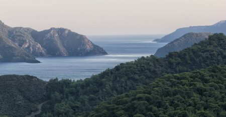 seascape panorama Marmaris inTurkey, beautiful coast , Mediterranean Seaの写真素材