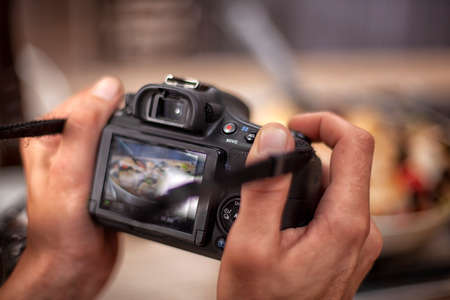 tv camera in the studio of the culinary program.