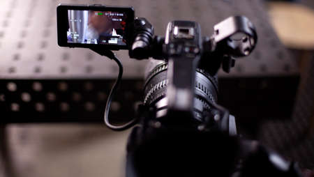 tv camera in the studio of the culinary program.