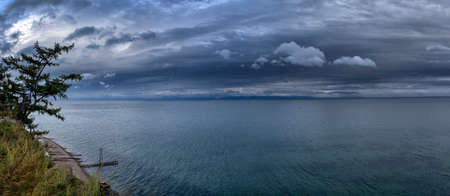 Magnificent summer landscape with Baikal Lake. Summer travel, natural backgroundの写真素材