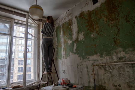 renovation in an old Soviet apartment. Russia.の写真素材