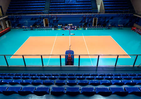 volleyball team before the match. training volleyball players before the match.の写真素材