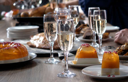 Beautifully organized event - served festive table ready for guests.
