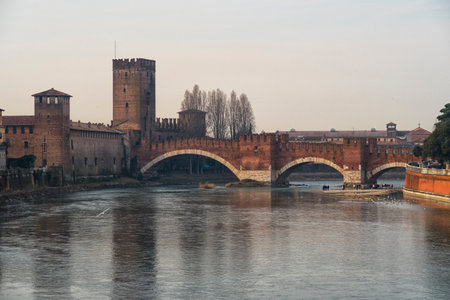 Beautiful aerial view of Verona City. VERONA, ITALY.の写真素材