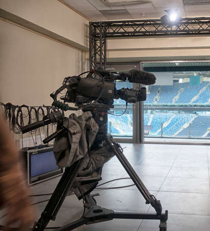 television camera in the stadium.の写真素材