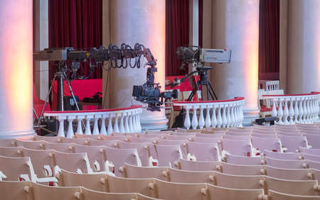 television camera in concert hall before broadcast