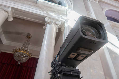 television camera in concert hall before broadcast