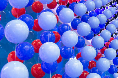 background of abstract plastic light blue and blue balls
