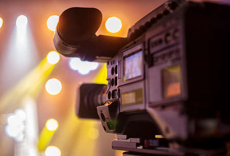 television camera in the concert hall before the concert
