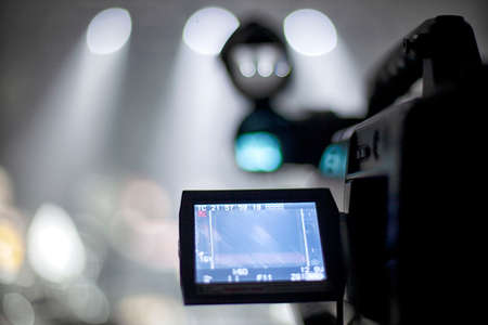 television camera in the concert hall before the concertの写真素材
