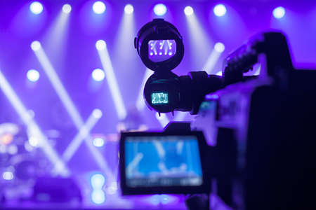 television camera in the concert hall before the concert