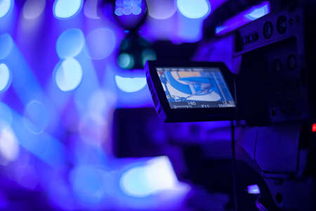 television camera in the concert hall before the concertの写真素材