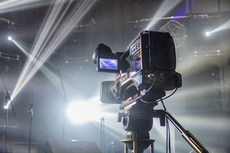 television camera in the concert hall before the concert