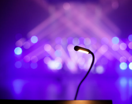 rays of light on stage in a concert hall