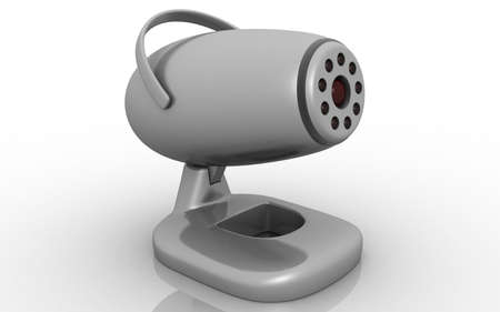 3D illustration of web camera on white backgroundの写真素材