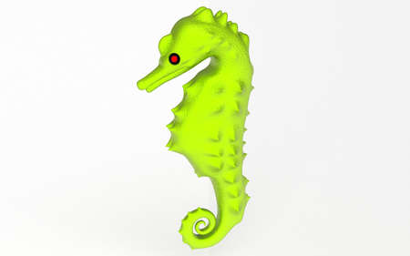 3D illustration of sea horse on a white backgroundの写真素材