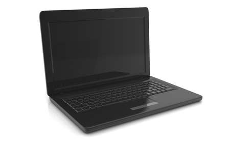 3D illustration of laptop on white backgroundの写真素材