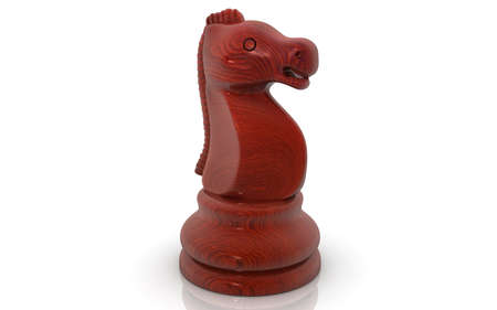 3D illustration of chess horse on white backgroundの写真素材