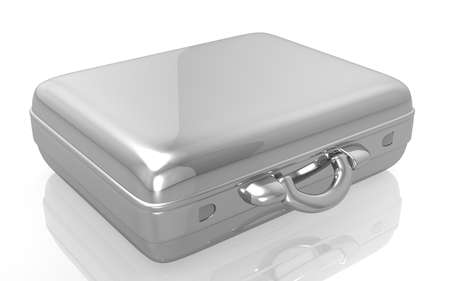 3D illustration of suitcase on white backgroundの写真素材